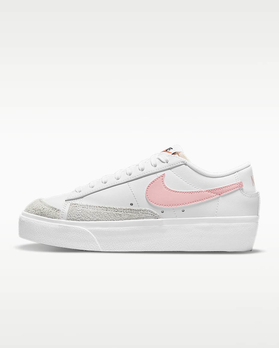 Nike Blazer Low Platform 女子厚底运动鞋 - 白色/山峰白/黑/釉粉