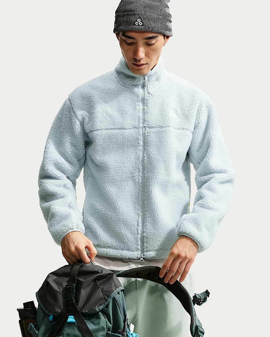 ACG Canwell Glacier Therma-FIT ADV 男子仿羊羔绒夹克 - 白金色/微绿/山峰白