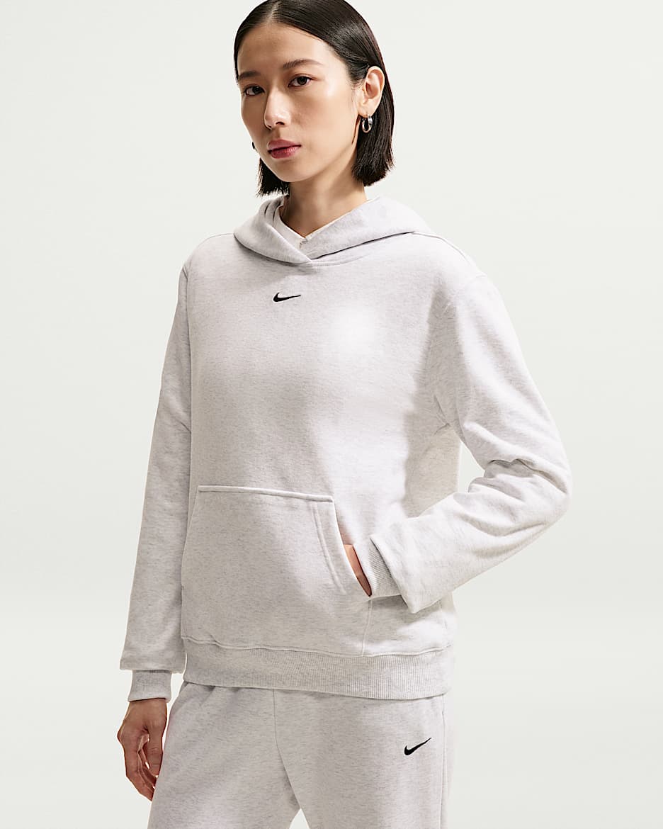 Nike Studio Fleece Lightweight 女子低克重套头连帽衫 - 调色桦树色/黑