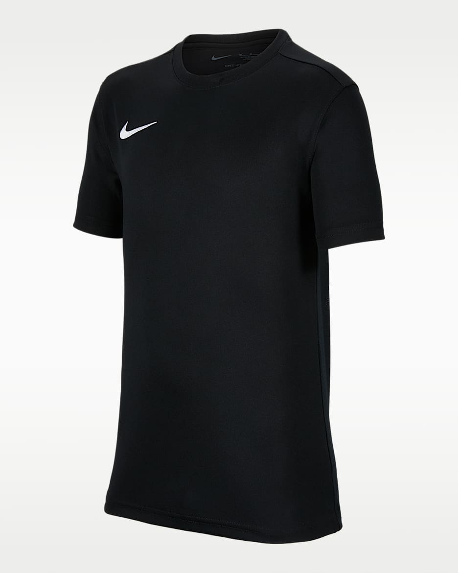 Nike Dri-FIT Park VII 大童速干短袖上衣 - 黑/白色