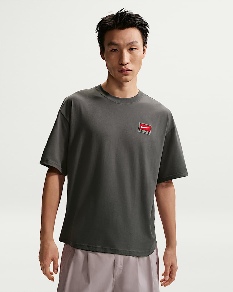 Nike Life 男子短袖宽松针织上衣 - 铁灰