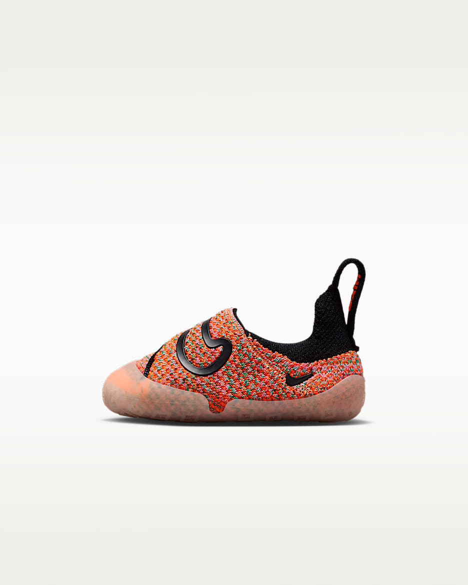 Nike Swoosh 1 耐克宝宝勾婴童易穿脱运动鞋 - 荷兰橙/清透翠绿/霞光粉/黑
