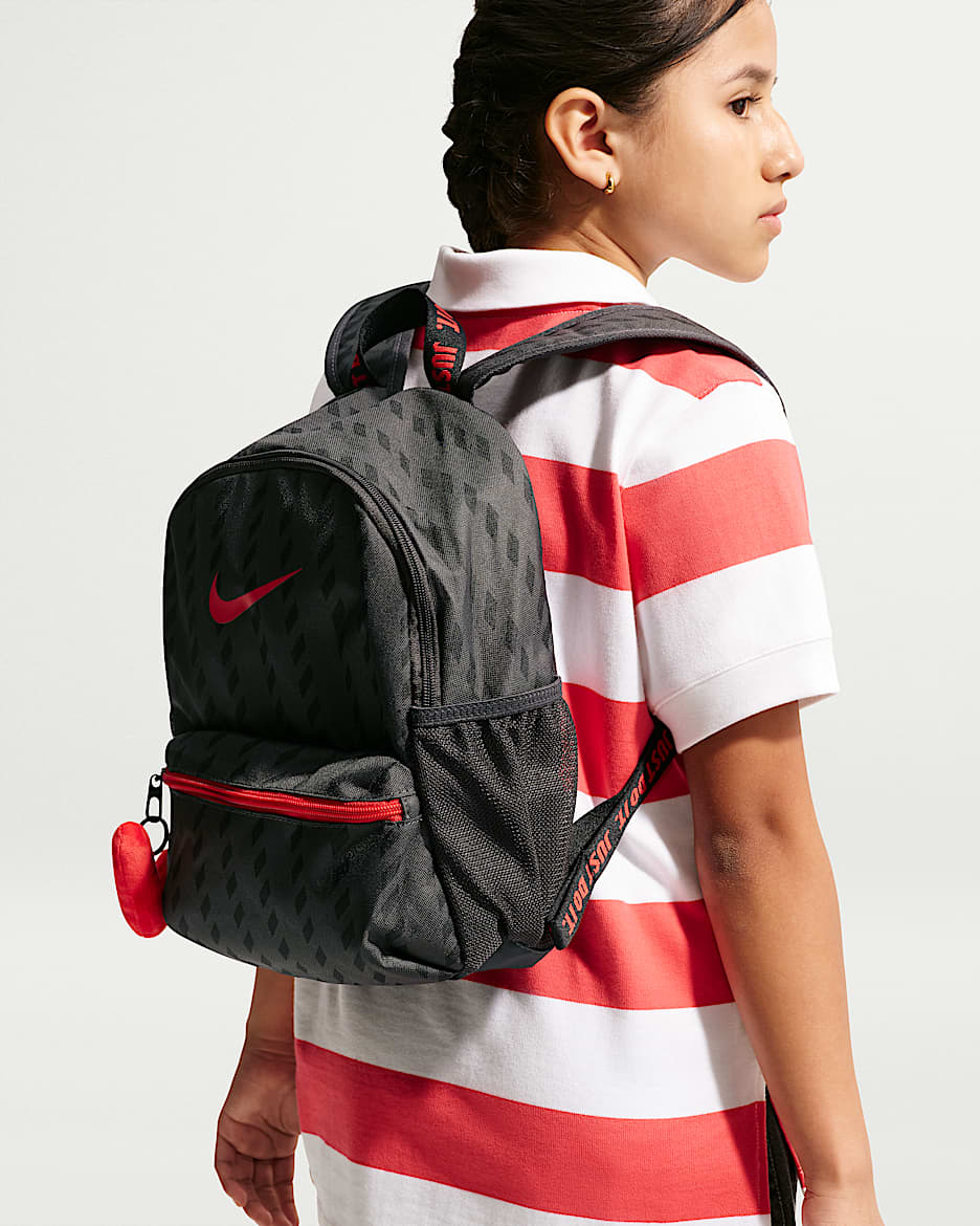 Nike JDI 儿童迷你双肩包 - 煤黑/黑/大学红