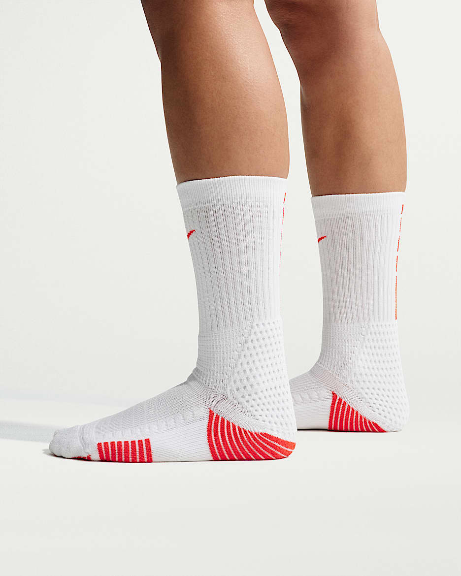 Nike Elite 2.0 舒适速干中筒运动袜（1 双） - 白色/队橙/队橙