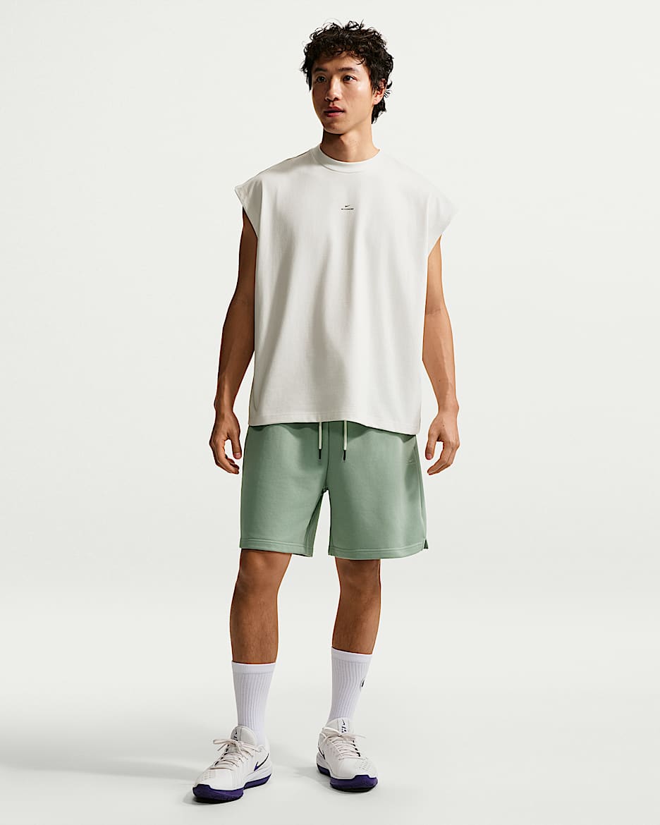 Nike Standard Issue Dri-FIT 耐克篮球小标系列男子速干法式毛圈针织短裤 - 温和灰绿/淡象牙白