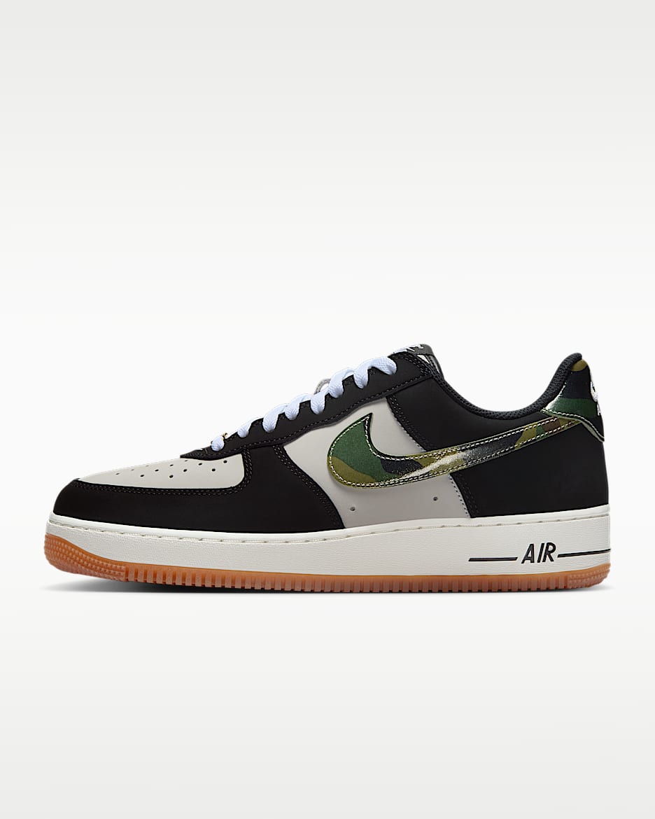 Nike Air Force 1 Low Retro 男子空军一号运动鞋 - 白色/橡皮中褐/山峰白/黑