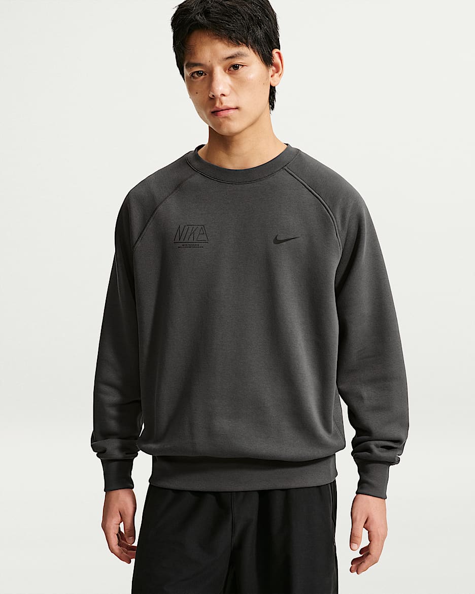 Nike Air 男子加绒圆领上衣 - 煤黑
