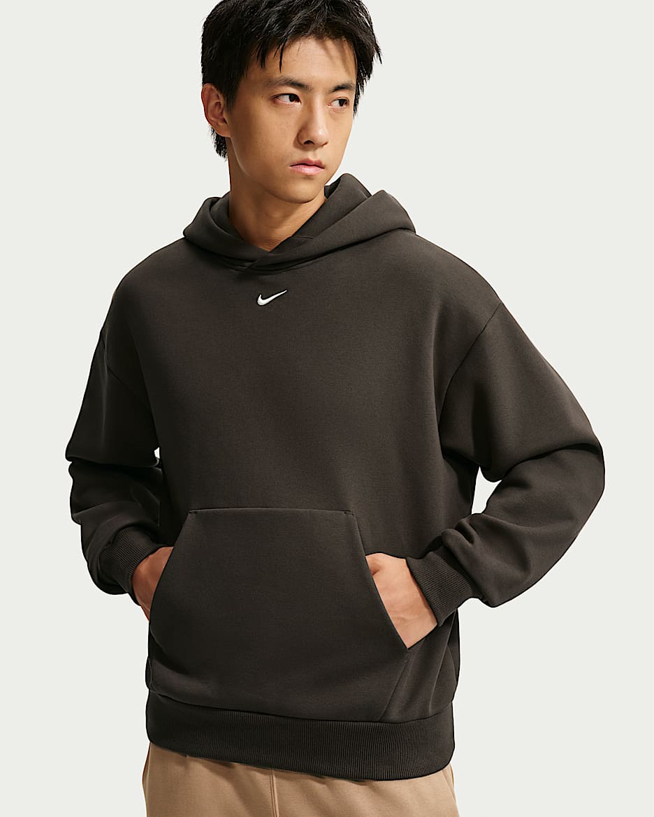 Nike Solo Fleece 男子加绒套头连帽衫 - 丝绒棕/帆白