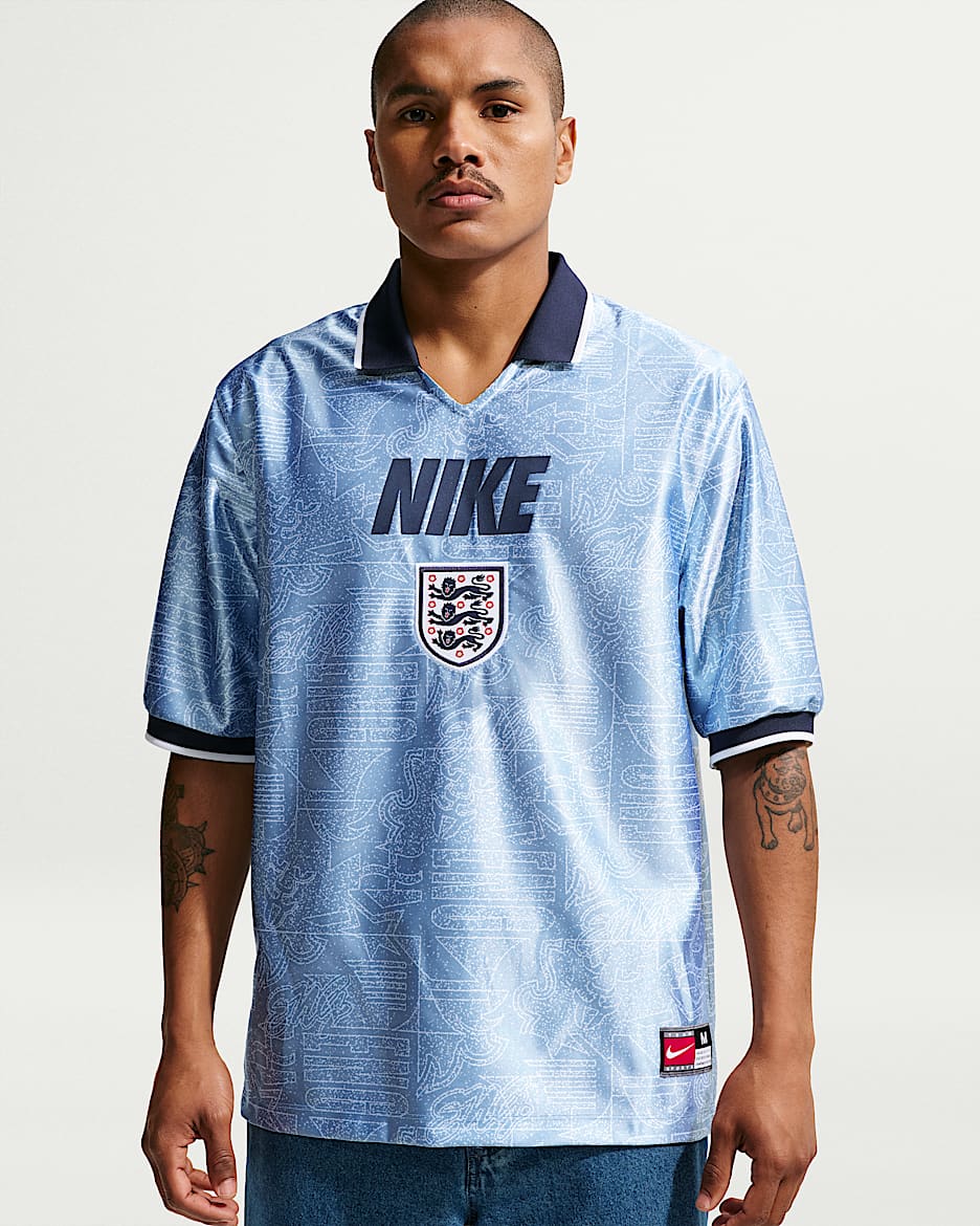 英格兰队 Energy Nike Dri-FIT 男子速干短袖足球上衣 - 工作蓝/白色/黑曜石色