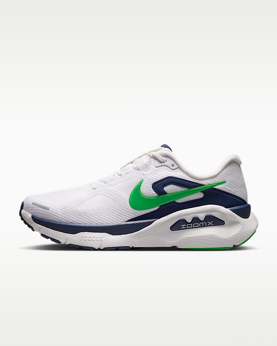Nike Structure Plus 耐克超级稳程男子公路跑步鞋 - 白色/深藏青/山峰白/闪亮绿