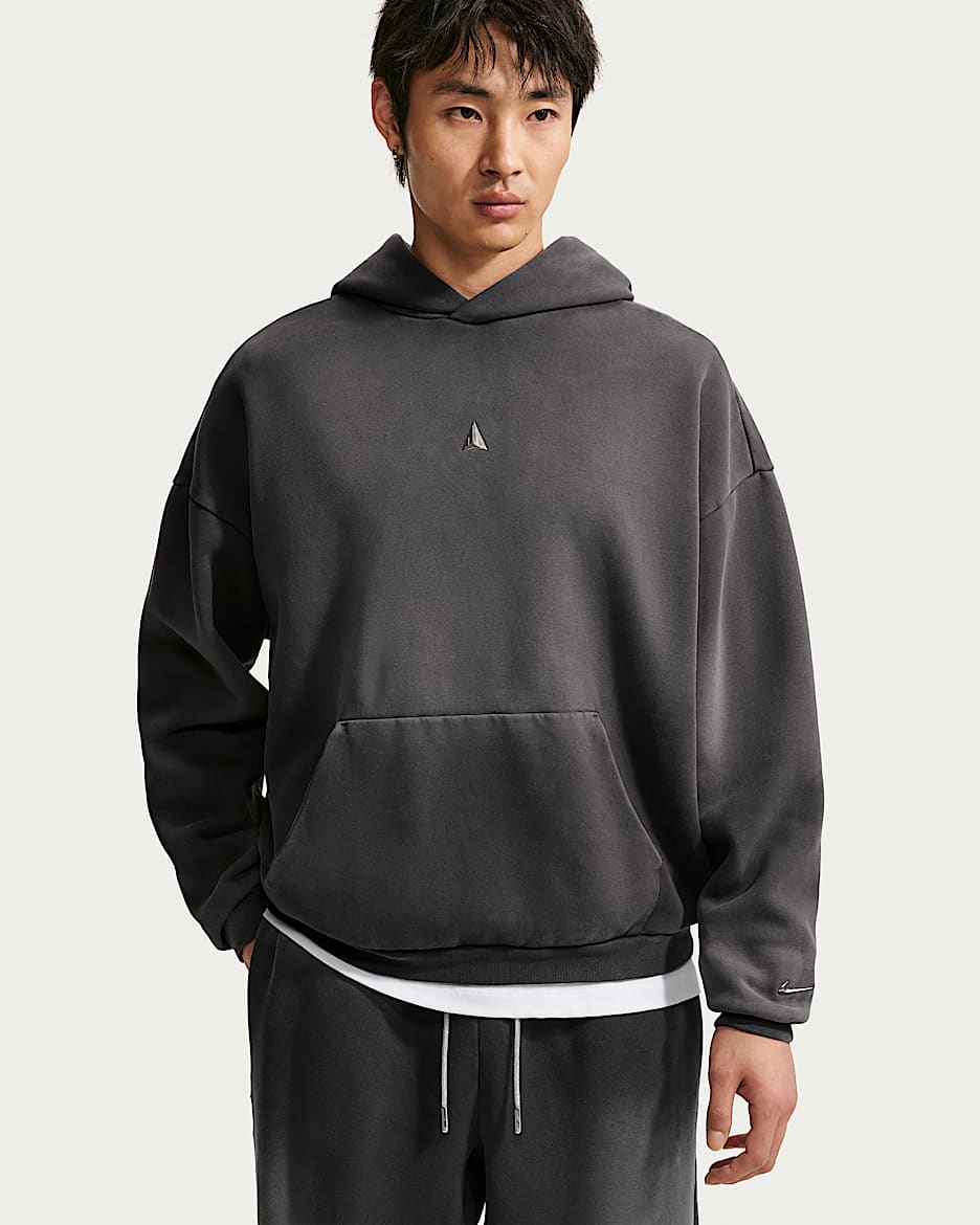Ja Standard Issue 莫兰特男子加绒篮球套头连帽衫 - 黑/冰银