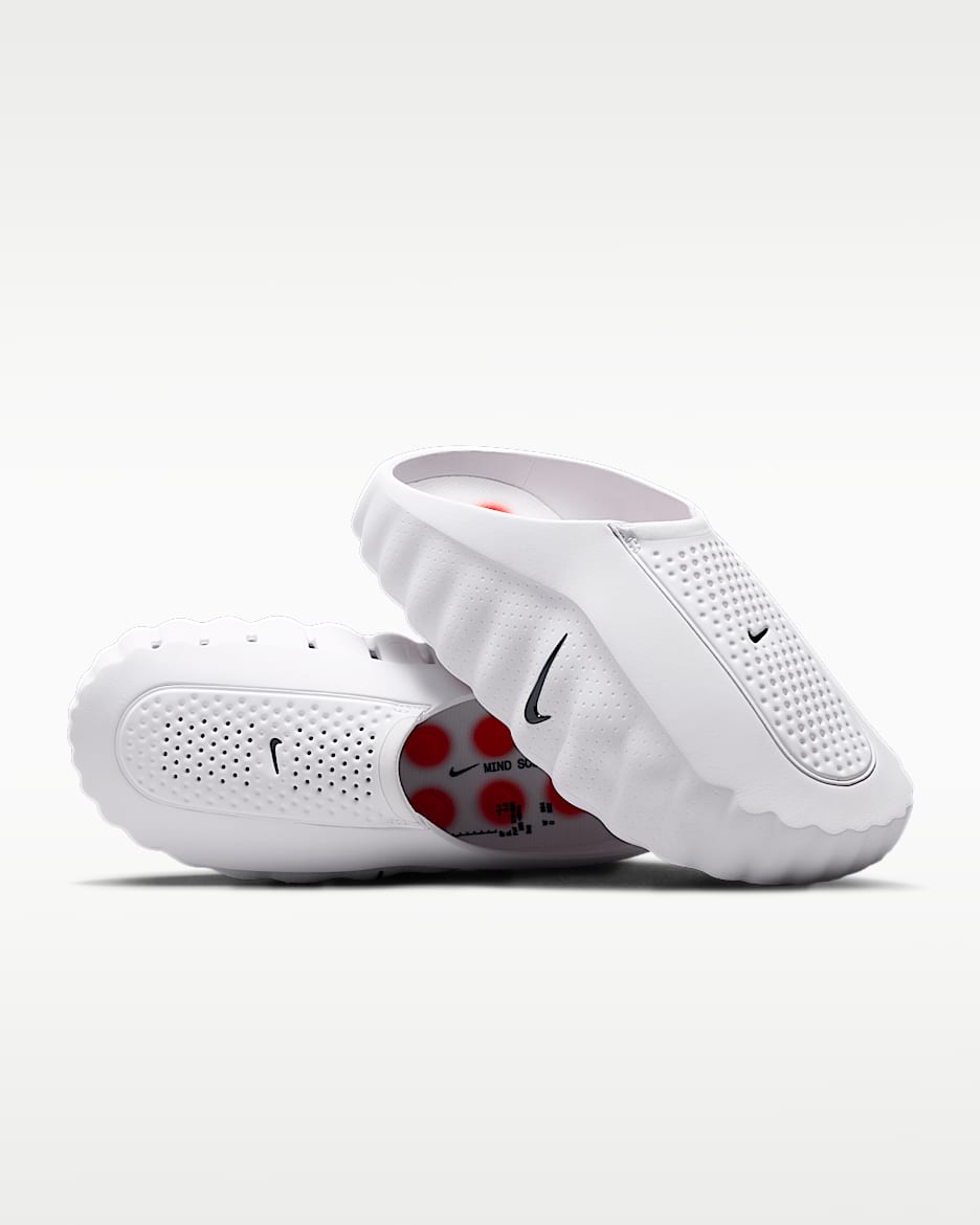 Nike Mind 001 男子赛前拖鞋 - 白色/速度红/黑曜石色