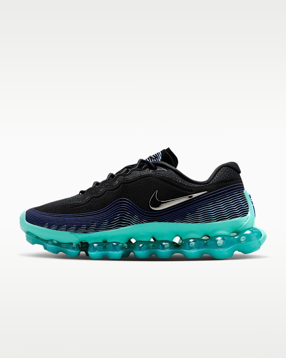 Nike Air Liquid Max 男子运动鞋 - 黑/发光蓝/极光绿/金属铬色
