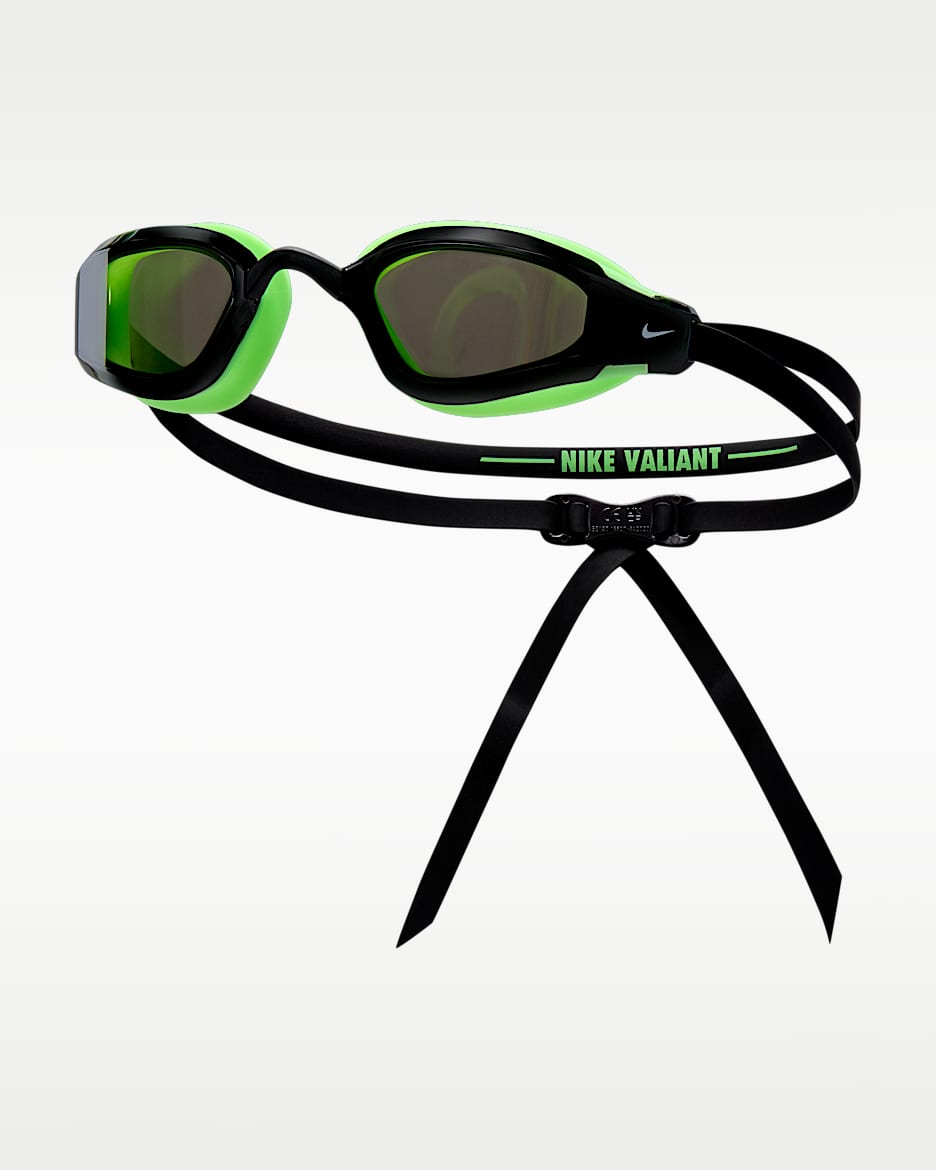 Nike Swim Valiant Mirrored 泳镜 - 电压绿/浅烟灰/黑/白色