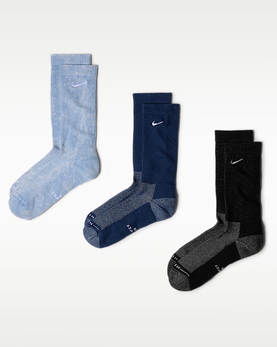 Nike Everyday Elevated 速干中筒运动袜(3 双) - 多色