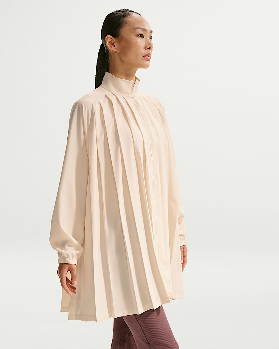 Nike Sportswear 女子 Oversize 风长袖褶裥连衣裙 - 粉白/粉白