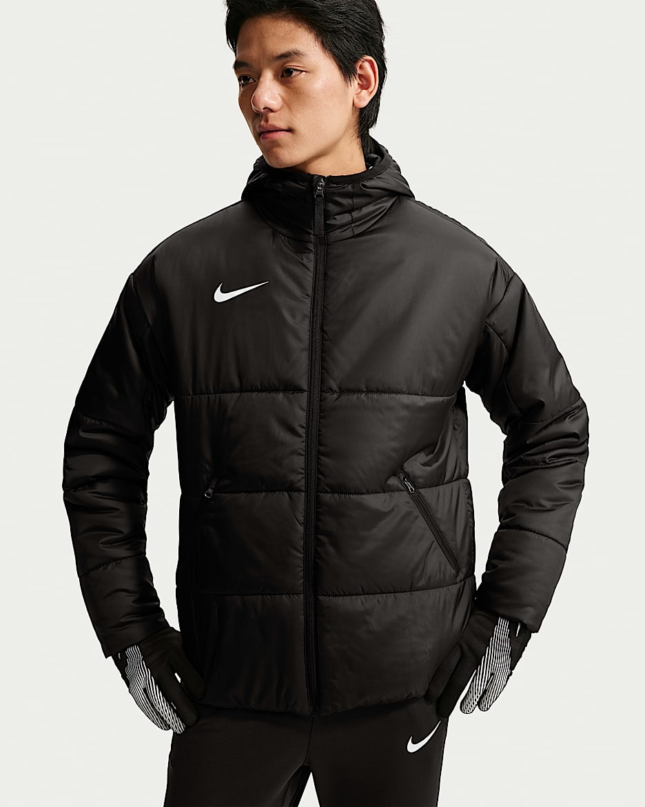 Nike Academy 男子拒水足球保暖夹克 - 黑/白色