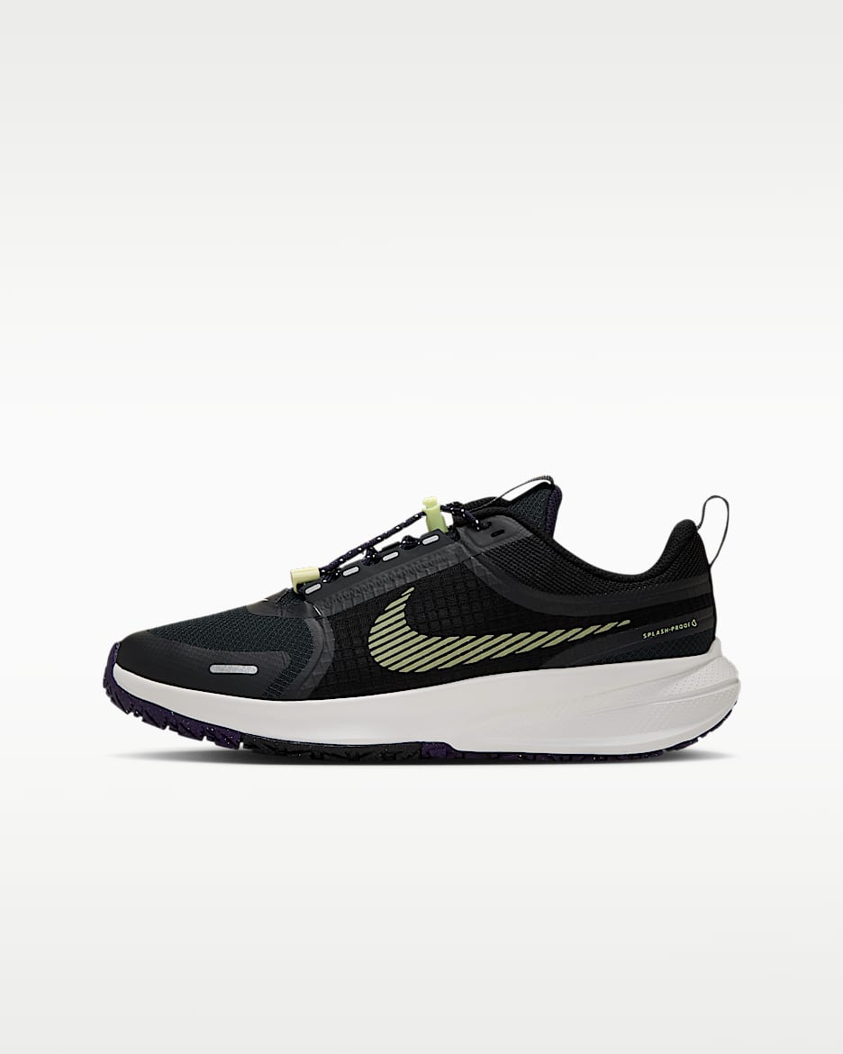 Nike Star Runner Utility 大童防水跑步鞋（带栓扣） - 黑/灰黑/王朝紫/微黄绿