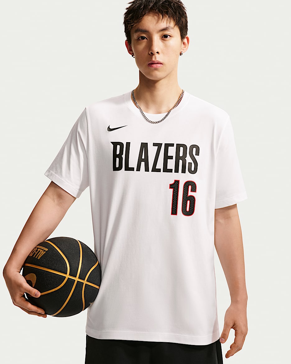 波特兰开拓者队 Essentials Nike NBA 男子短袖T恤 - 白色