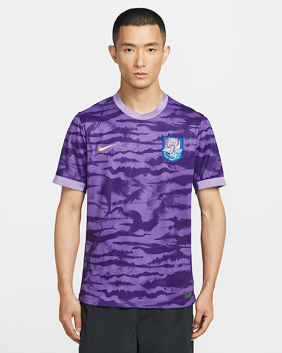天津津门虎主场球迷版 Nike Dri-FIT 男子速干短袖足球球衣 - 校园紫/太空紫/毛衫金