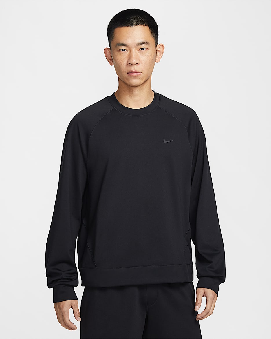 Nike Primary NanoKnit Dri-FIT 男子防晒速干百搭长袖上衣 - 黑/黑