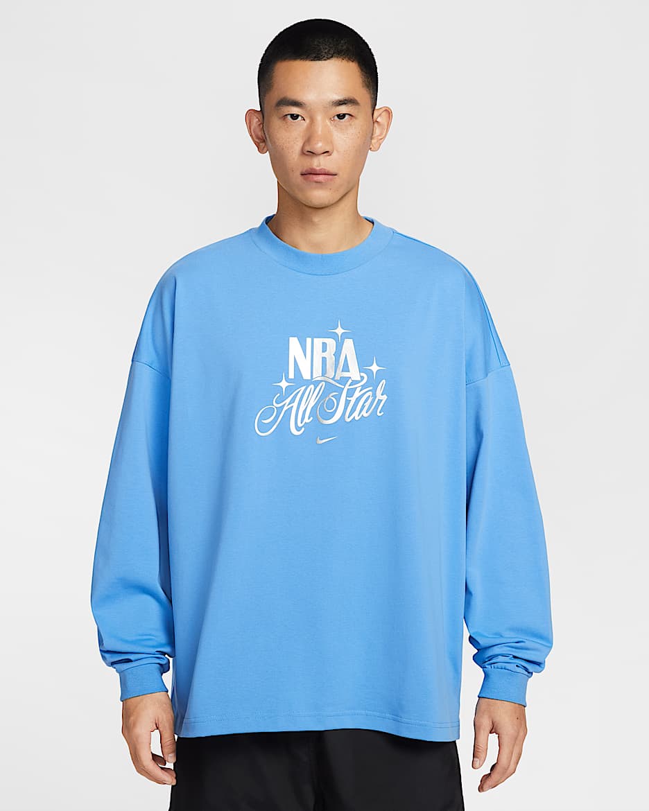 NBA All-Star Standard Issue Nike Dri-FIT 全明星男子速干篮球长袖上衣 - 海岸蓝