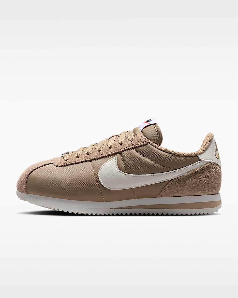 Nike Cortez Textile 郑钦文同款女子运动鞋 - 英国卡其/黑/安全橙/帆白