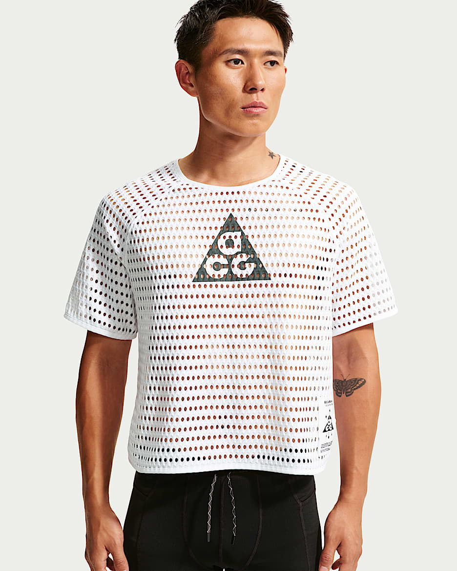ACG Radical AirFlow Dri-FIT 男子速干短袖越野跑步上衣洞洞衣 - 白色/煤黑