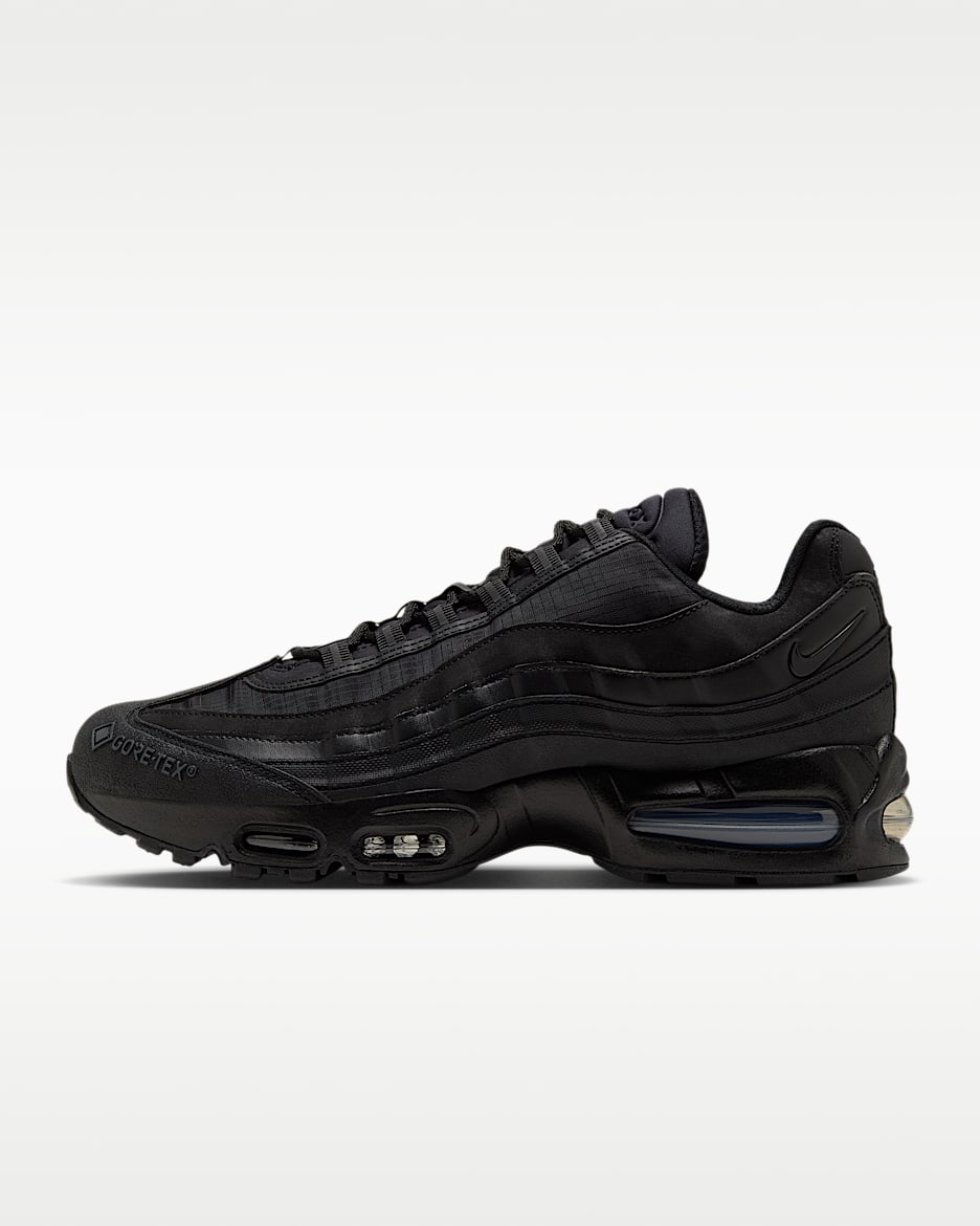 Nike Air Max 95 Big Bubble GORE-TEX 男子冬季款防水运动鞋 - 黑/黑/芬蓝/黑