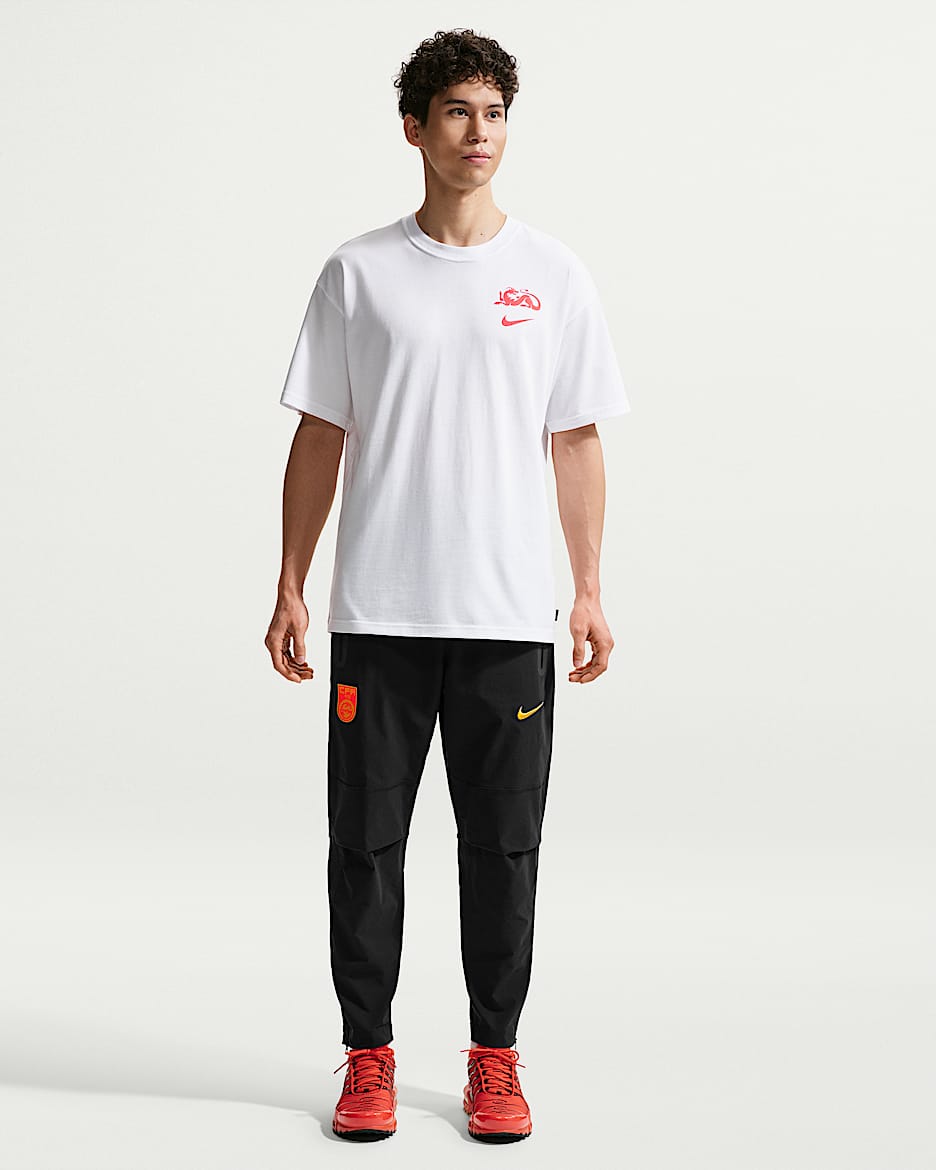 中国队 Nike Tech 男子足球梭织长裤 - 黑/赭黄