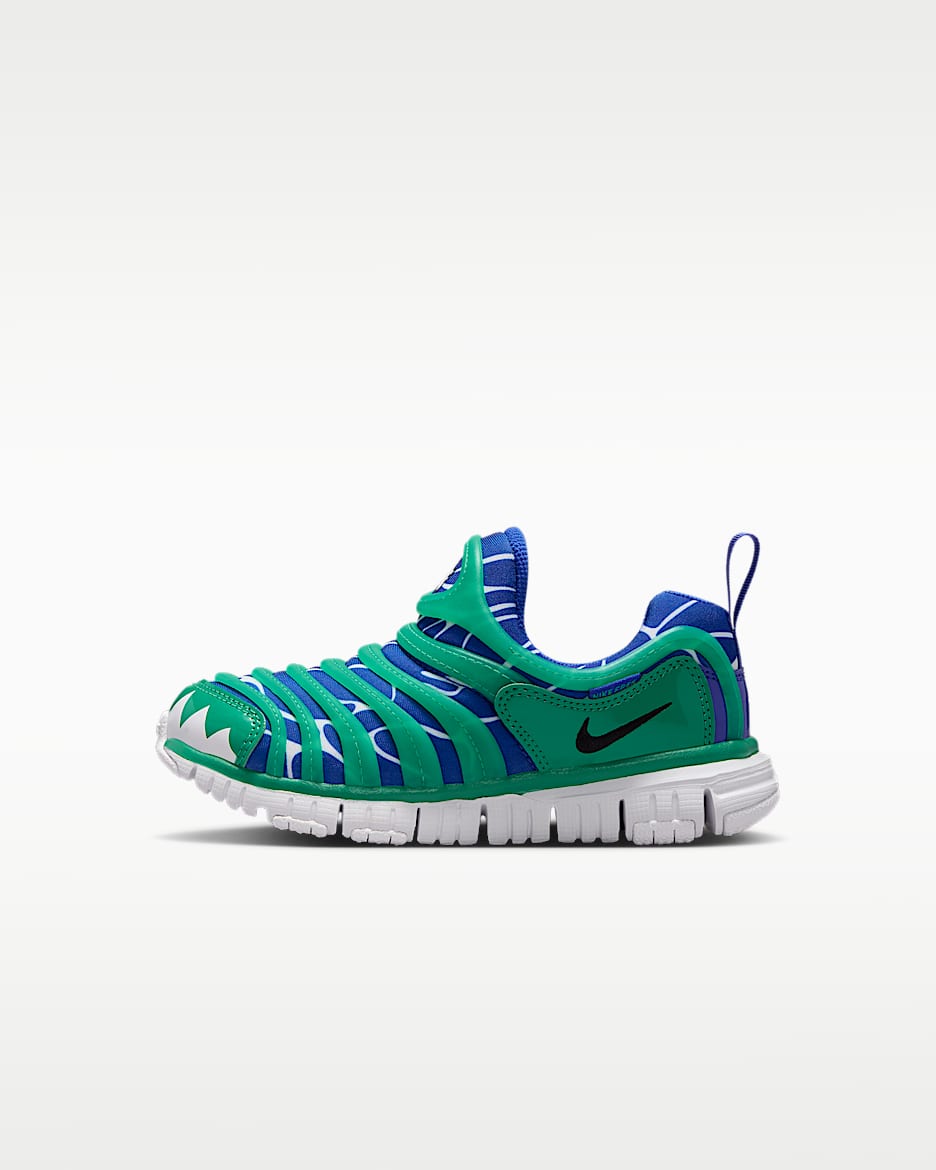 Nike Dynamo Free 耐克毛毛虫幼童运动鞋 - 体育场绿/游戏宝蓝/足球蓝/黑