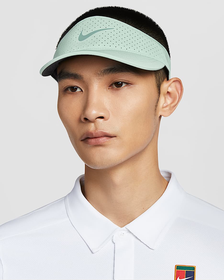 Nike Dri-FIT ADV Ace 速干网球遮阳帽 - 泡沫薄荷绿/煤黑/加农绿