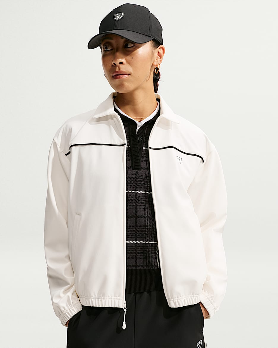 Nike Par Therma-FIT 女子加绒里料全长拉链开襟高尔夫夹克 - 帆白/白色/黑