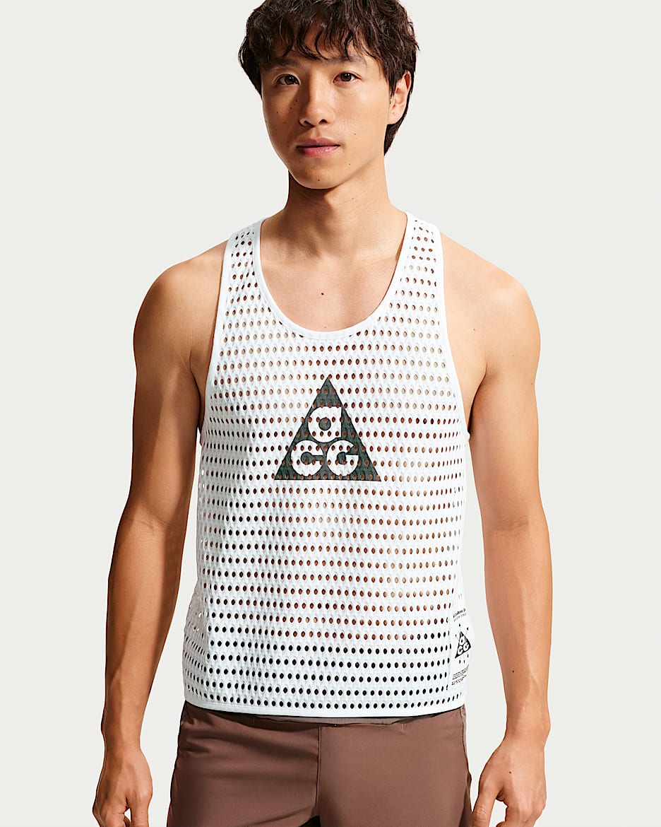 ACG Radical AirFlow Dri-FIT 男子速干越野跑步背心洞洞衣 - 白色/煤黑