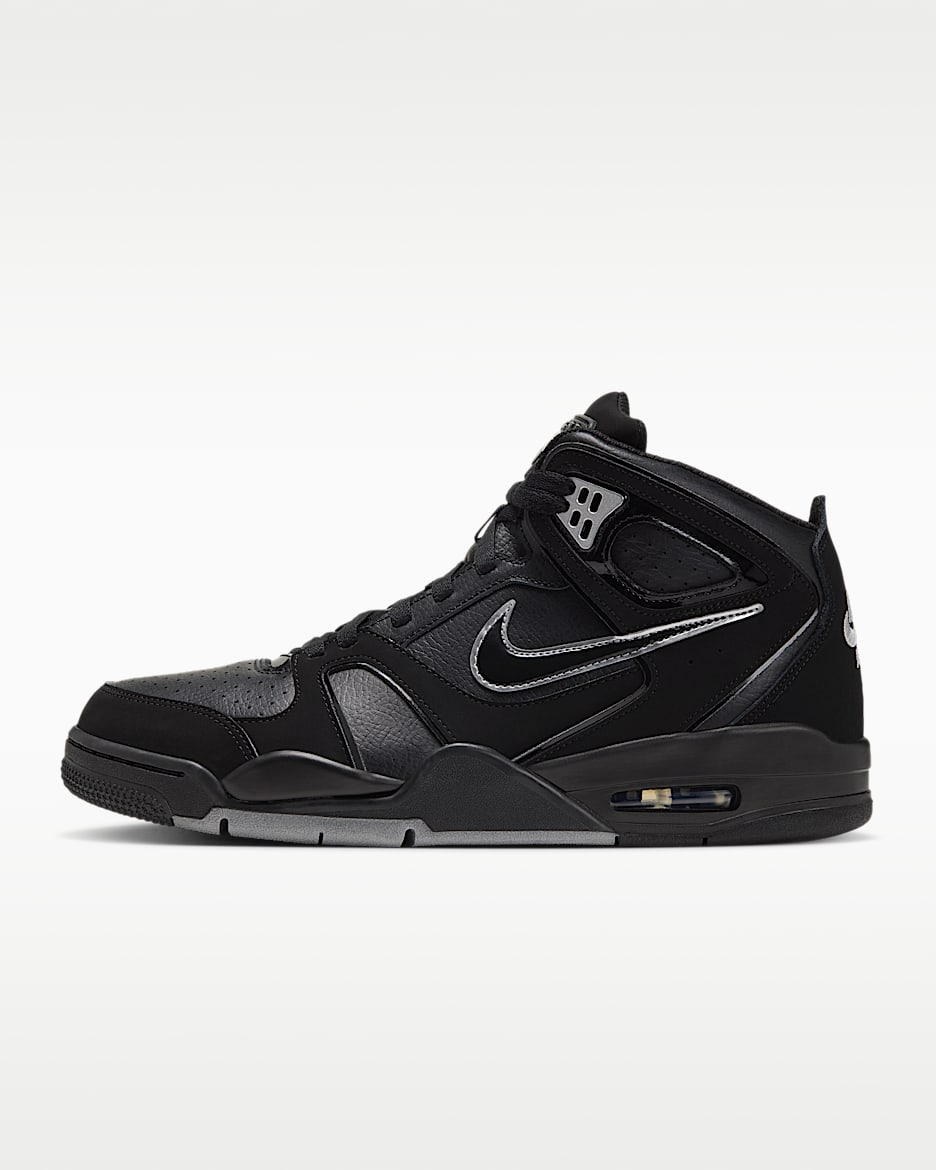 Nike Air Flight Falcon 男子运动鞋 - 黑/黑/金属银/黑