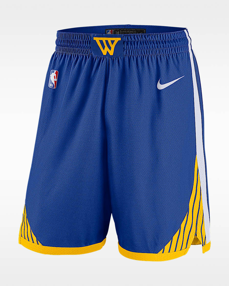 金州勇士队 Icon Edition Nike Dri-FIT NBA Swingman 男子速干短裤 - 灯草蓝/白色