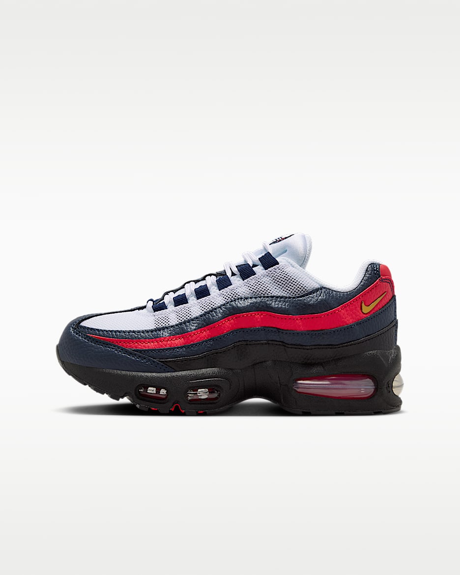 Nike Air Max 95 "Big Bubble" LTR SE 大童运动鞋 - 黑曜石色/挑战红/白色/金属色