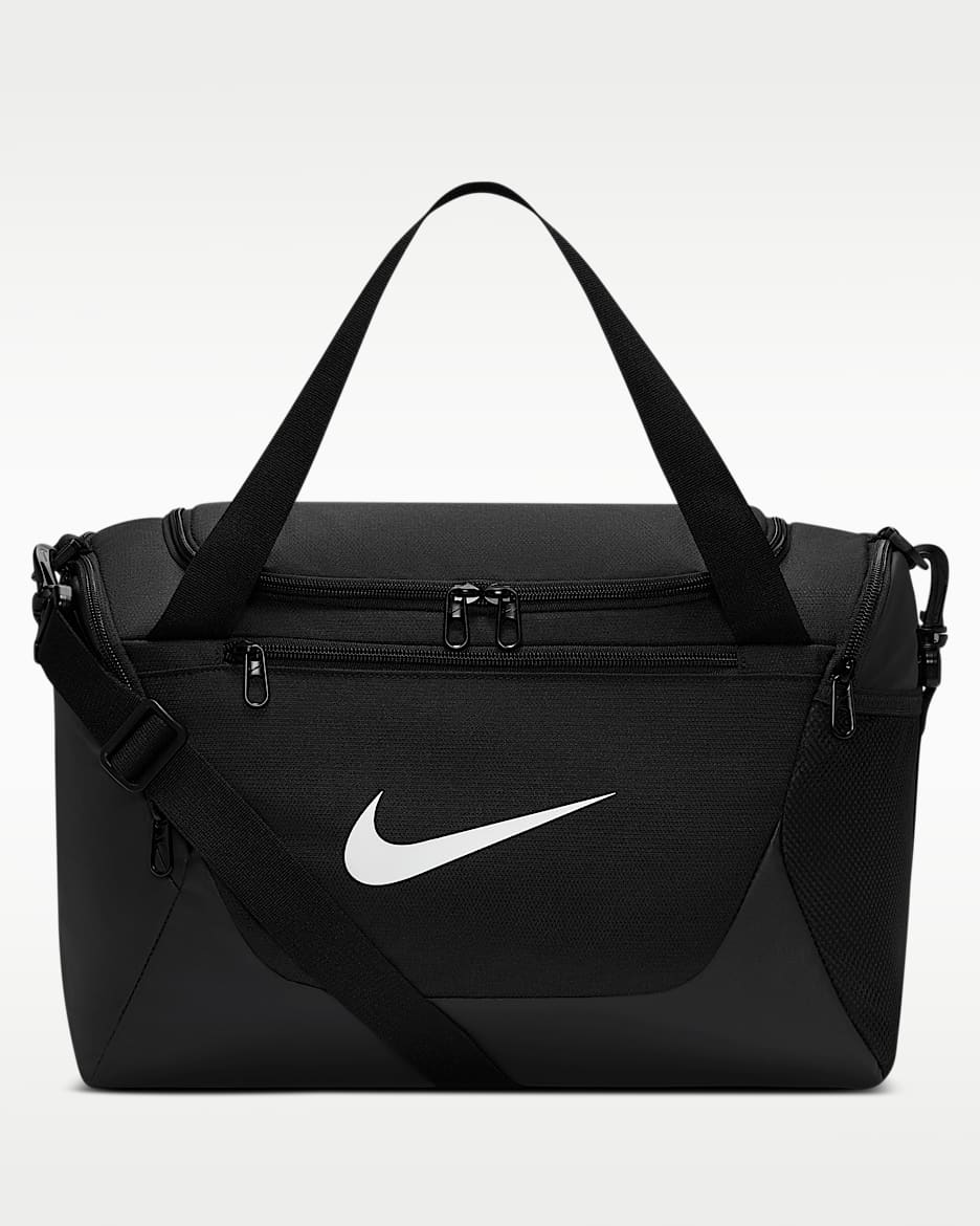 Nike Brasilia 训练行李包 - 黑/黑/白色