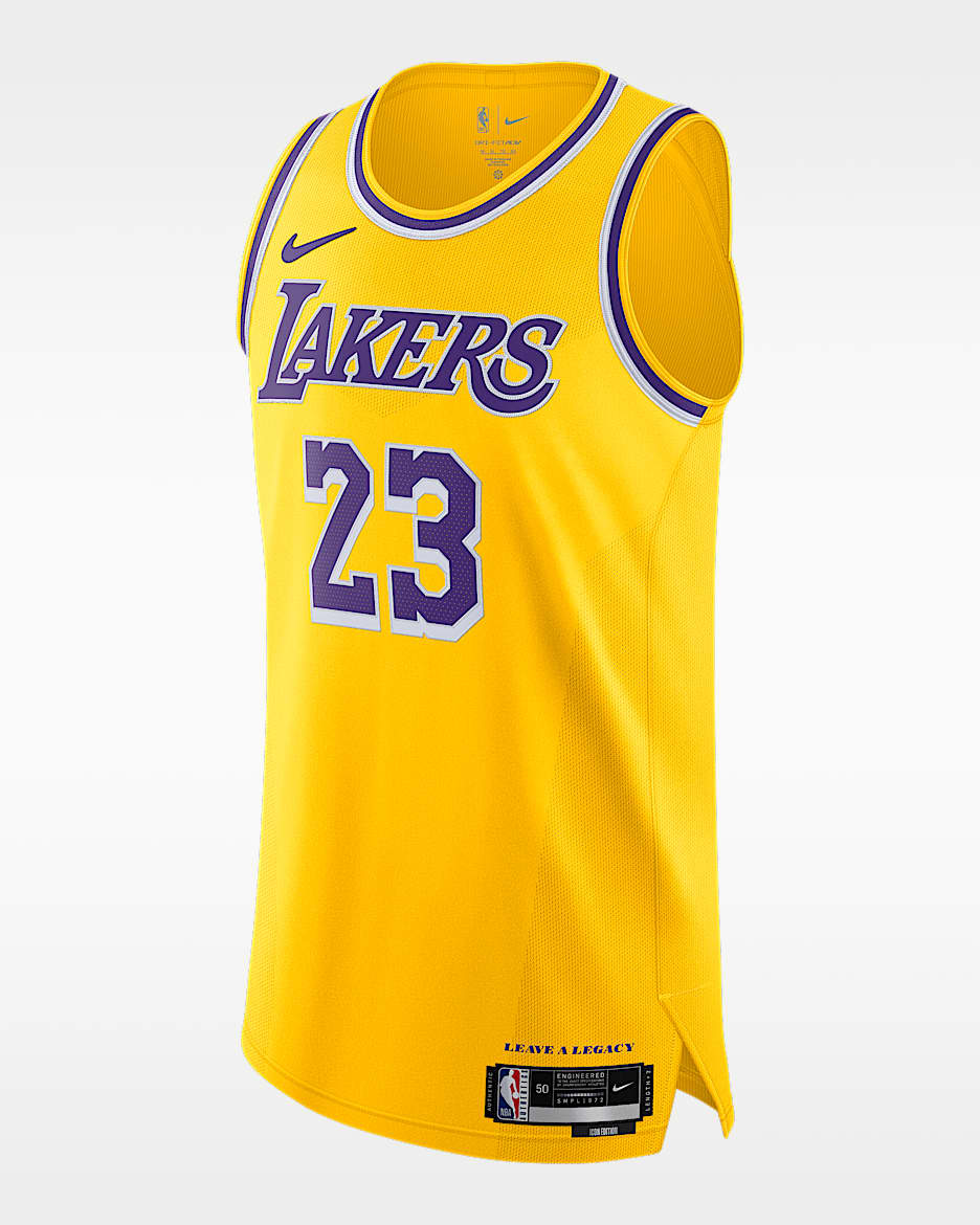 洛杉矶湖人队 Icon Edition Nike Dri-FIT ADV NBA Authentic Jersey 男子速干球衣 - 阿马里洛黄