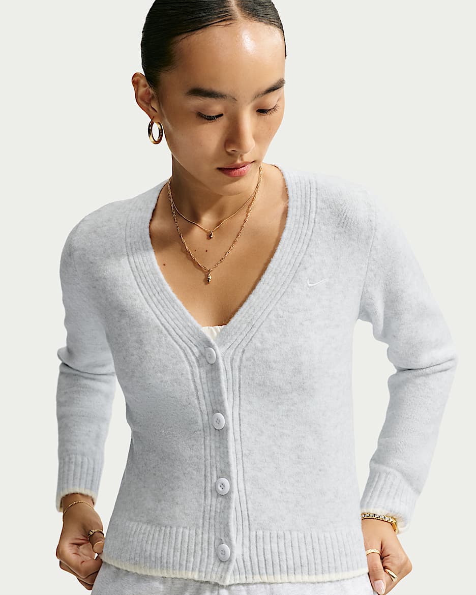Nike Sportswear Chill Knit 女子修身开衫 - 调色桦树色/白色/白色
