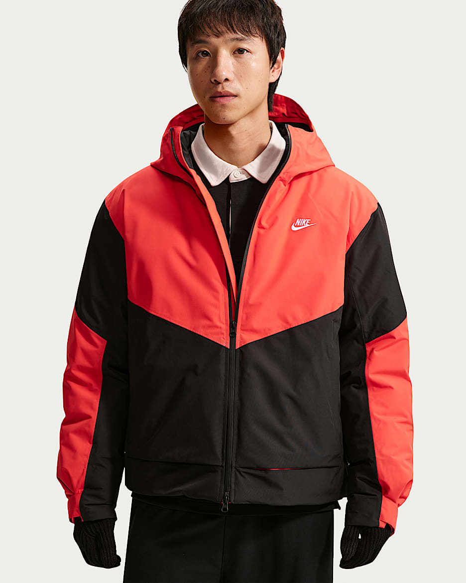 Nike Windrunner PrimaLoft® Storm-FIT ADV 男子防风防水夹克硬壳冲锋衣 - 浅深红/黑/黑/白色