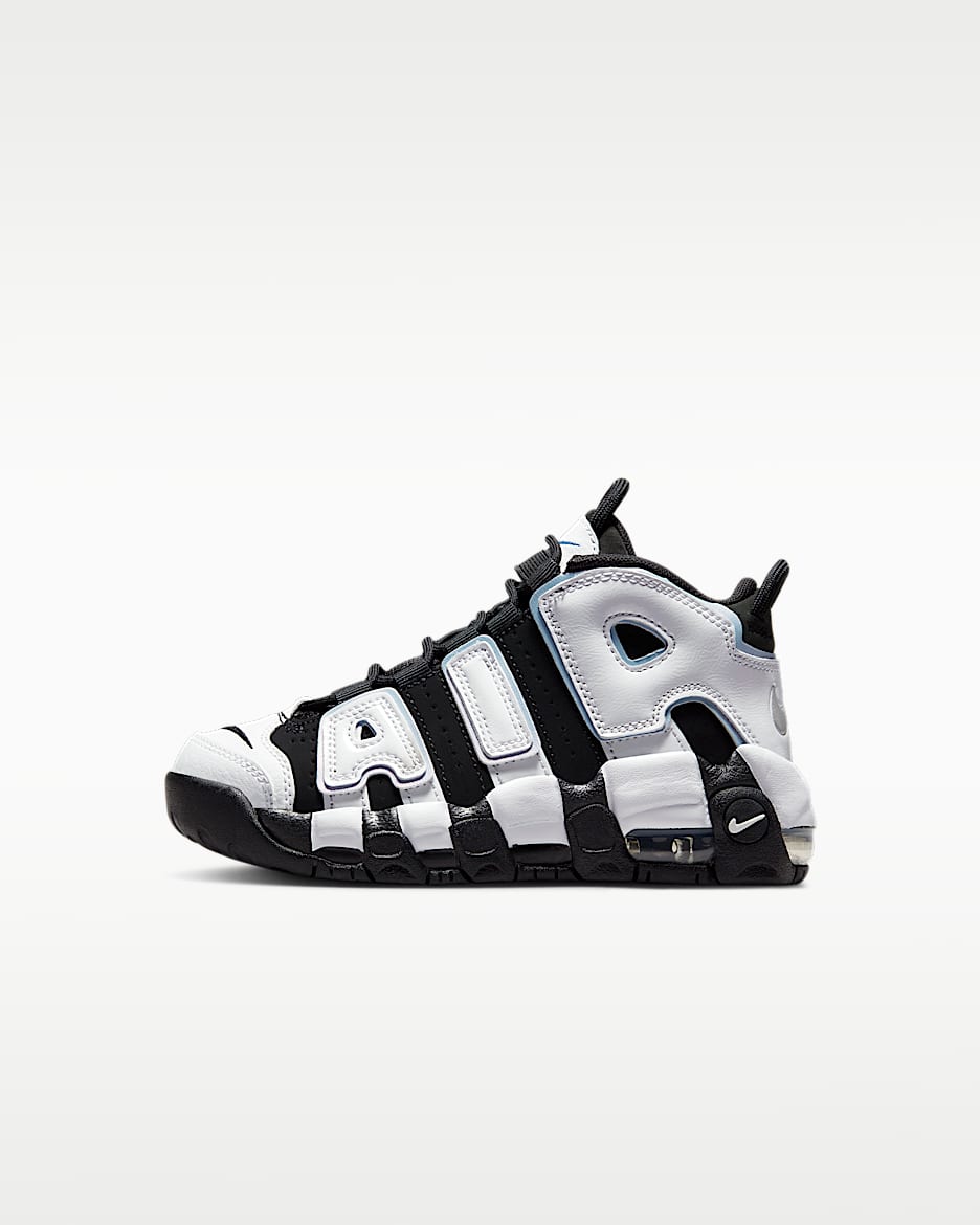 Nike Air More Uptempo 幼童运动鞋 - 黑/多色/狂喜钴蓝/白色