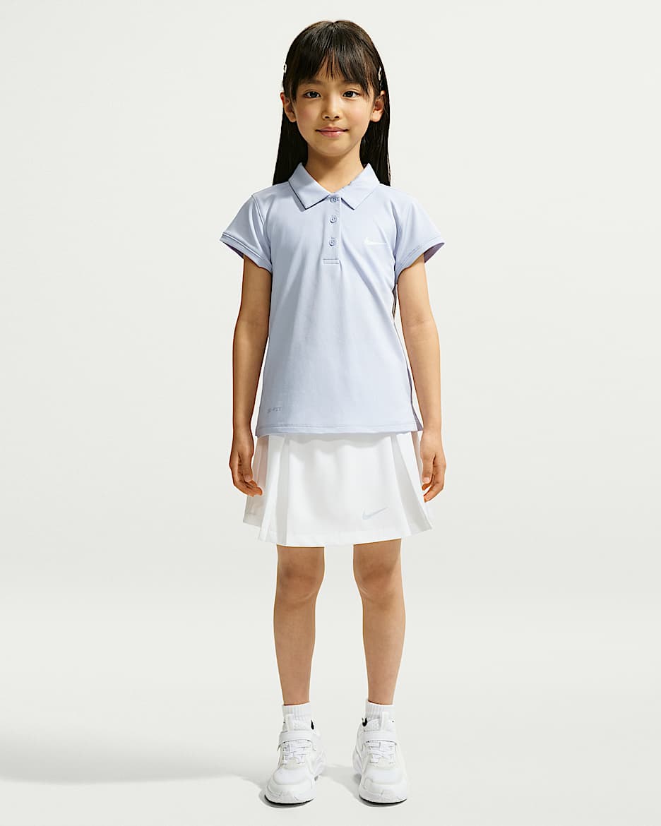 Nike Dri-FIT 幼童速干高尔夫短袖T恤和半身裙套装 - 幻影
