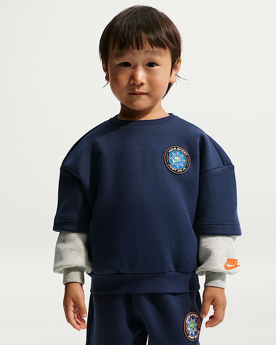 Nike Snow Motion 婴童假两件式圆领上衣 - 深藏青