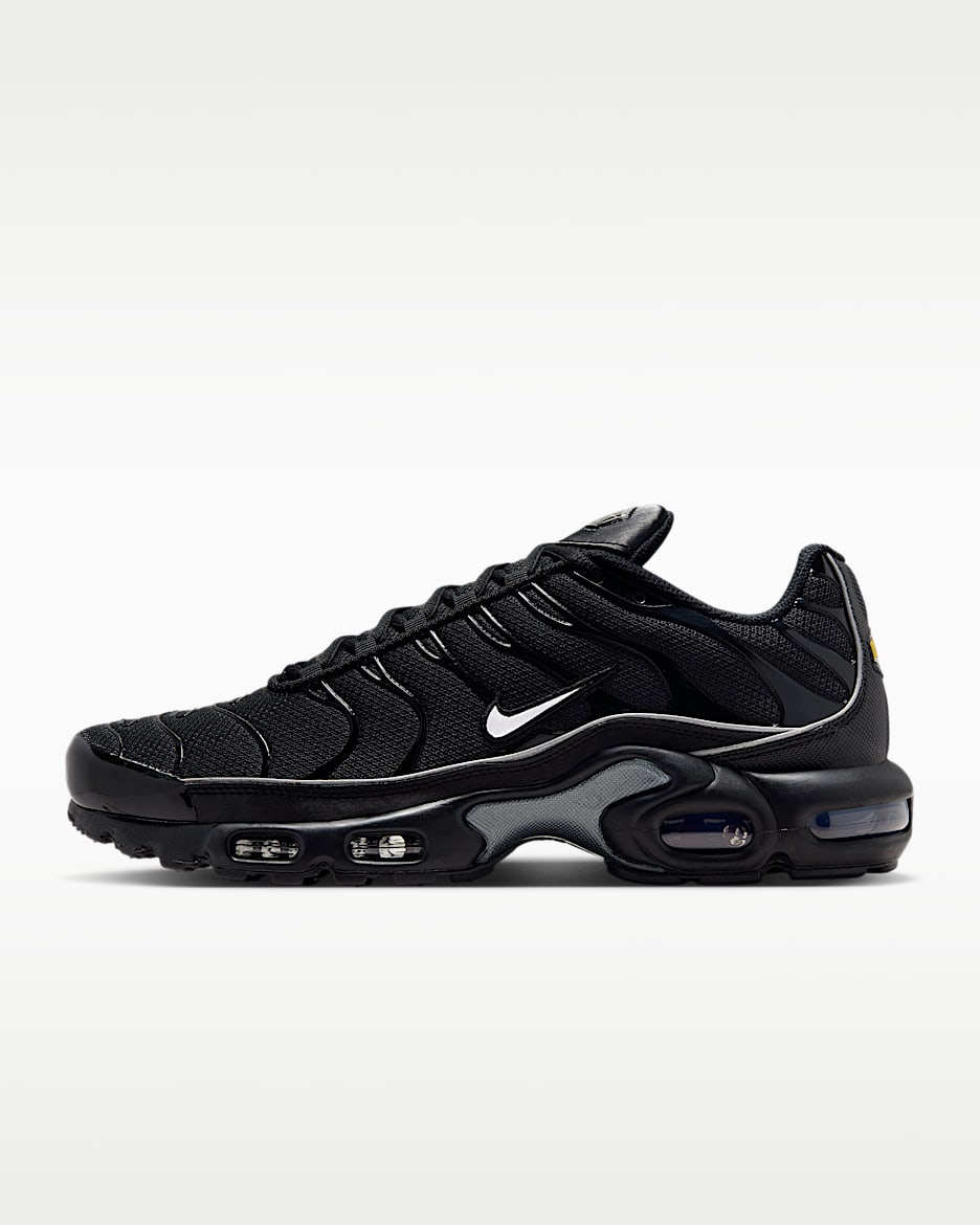Nike Air Max Plus OG 男子反光装饰运动鞋 - 黑/黑/金属银