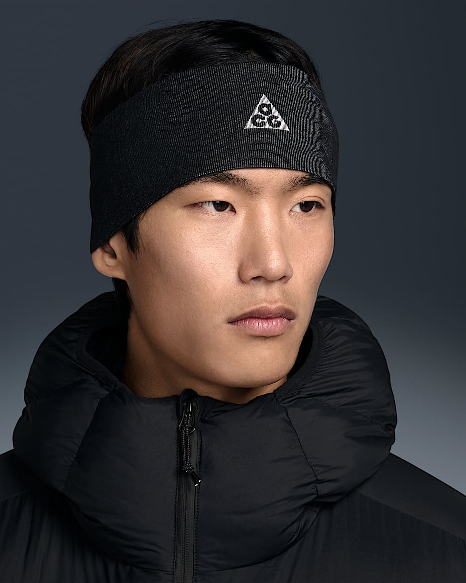 Nike ACG Dri-FIT 速干轻便型头带（1 条） - 黑/山峰白