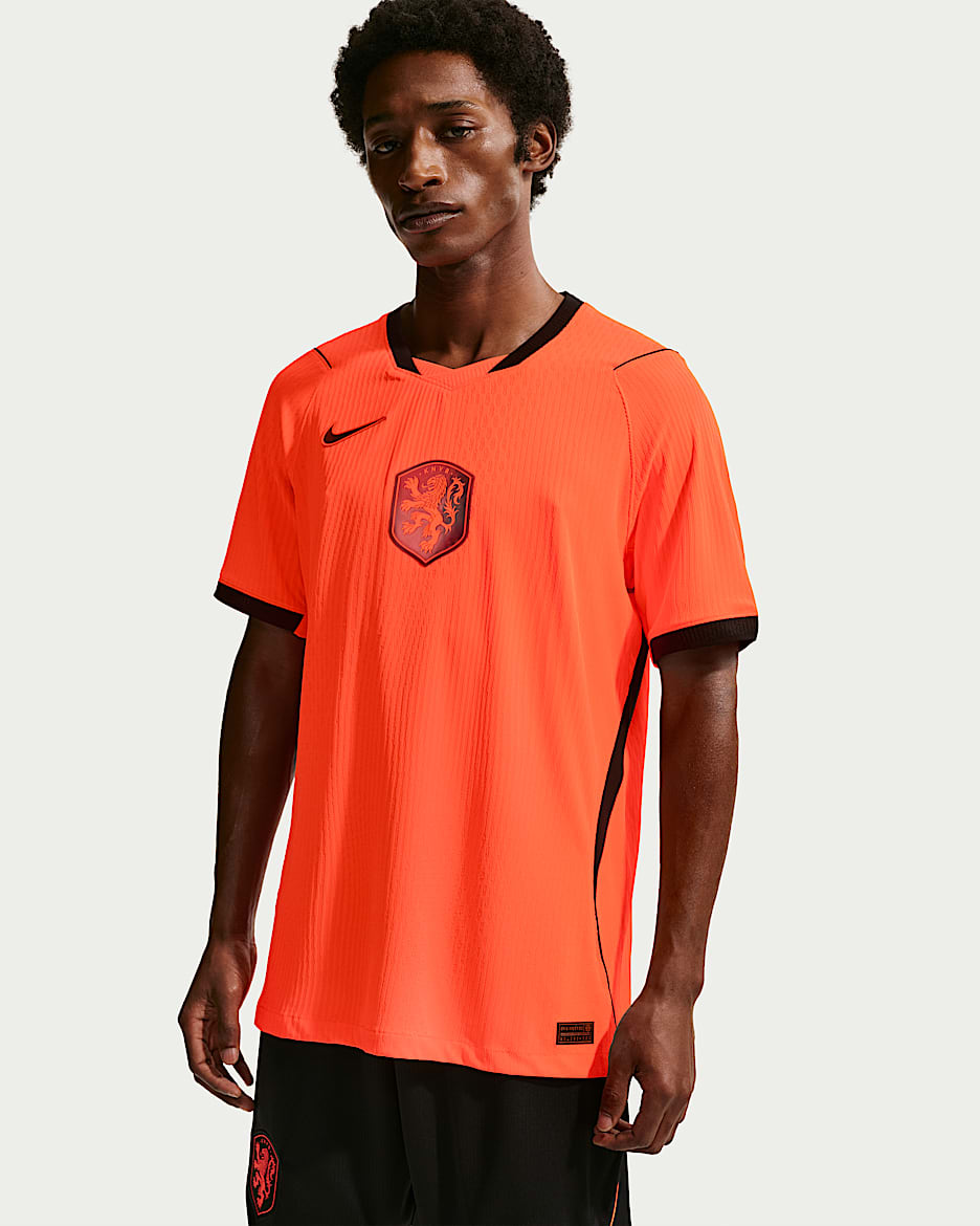 2026/27 赛季荷兰队主场球员版 Nike Aero-FIT 男子足球球衣 - 橙红/黑/黑