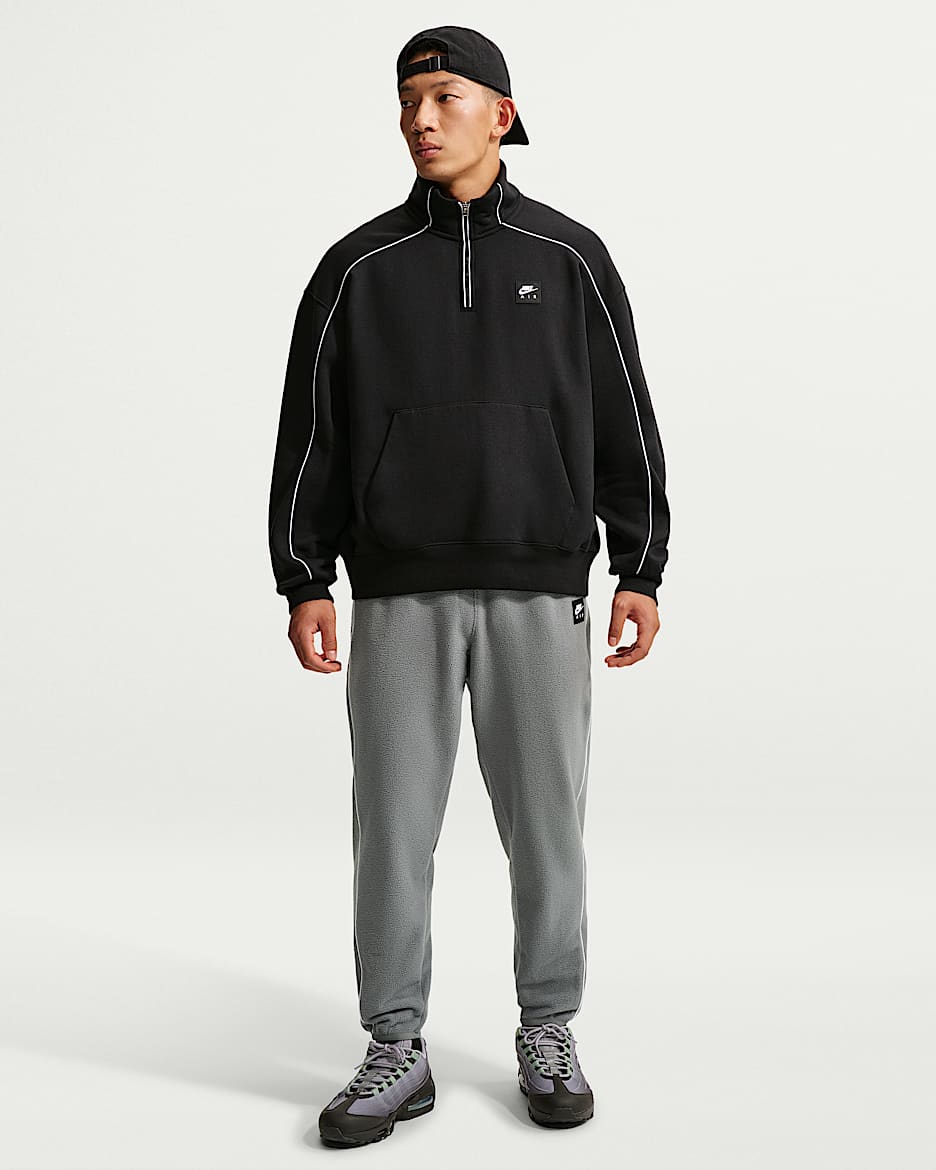 Nike Air Therma-FIT 男子摇粒绒运动裤 - 烟灰/白色