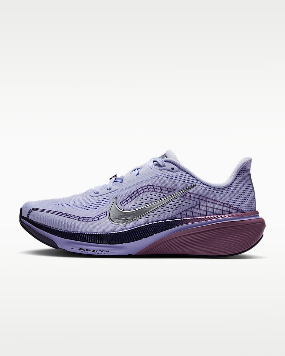 Nike Pegasus 42 SE 耐克飞马女子公路跑步鞋 - 浅白紫色/铁架黑/脉冲紫/金属银