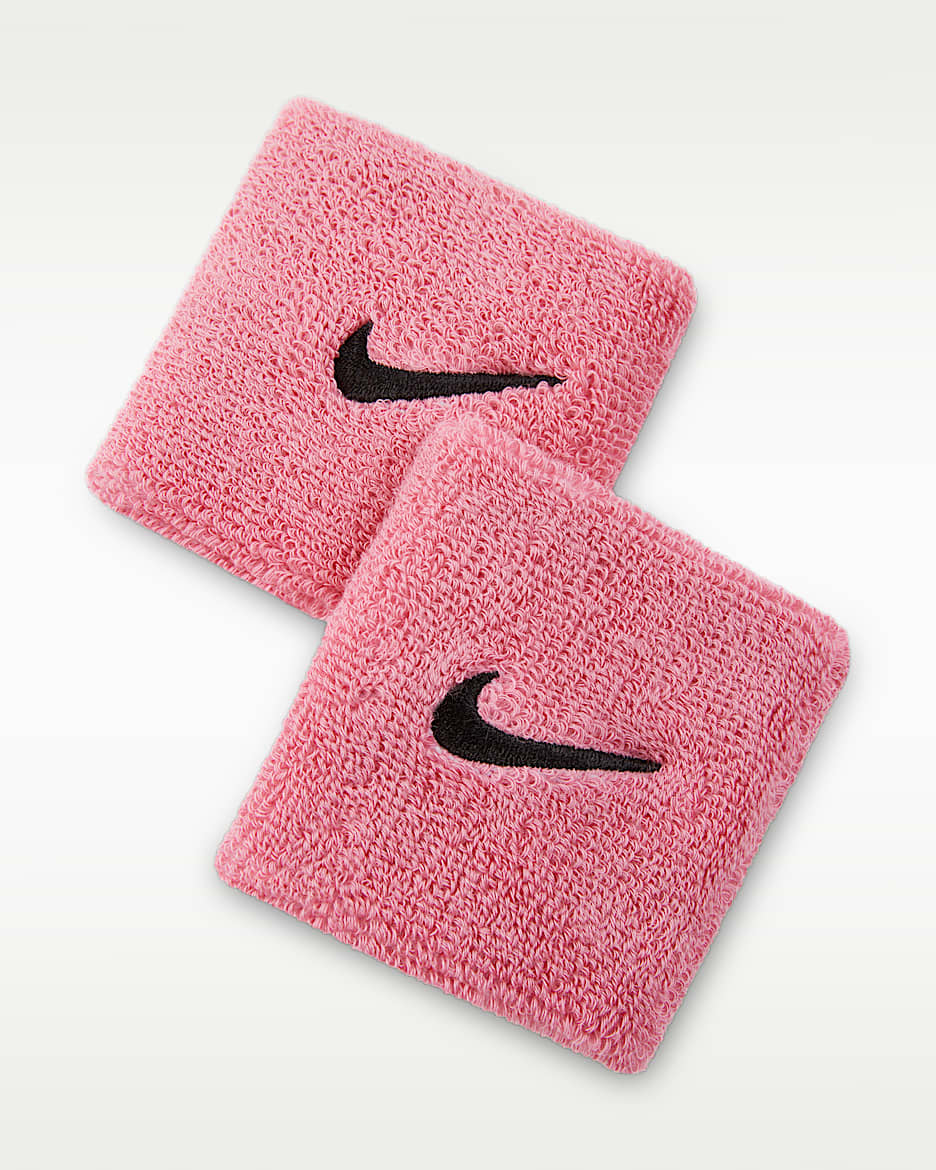 Nike Swoosh Classic 护腕(1 对) - 牡丹红/黑